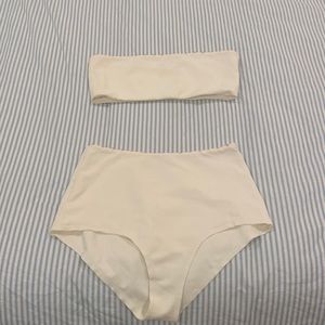 Marysia high waisted bikini small bottom and medium tube top